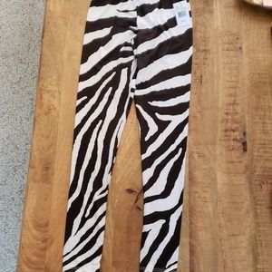Girls zebra leggings sz 10 NWT
